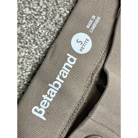 Betabrand Women sz small petite straight Dress Pant Yoga tan Stretch Pull On - Picture 2 of 12